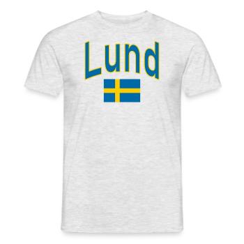 Lund drapeau suédois - T-shirt homme - gris chiné - Devant - AI Model Male 178 dark (178cm)