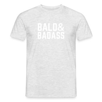 Glatze und Badass - Männer T-Shirt - Grau meliert - Vorne - AI Model Male 178 dark (178cm)