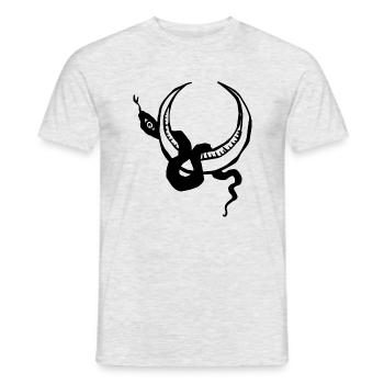 Snake and Moon - T-shirt homme - gris chiné - Devant - AI Model Male 178 dark (178cm)