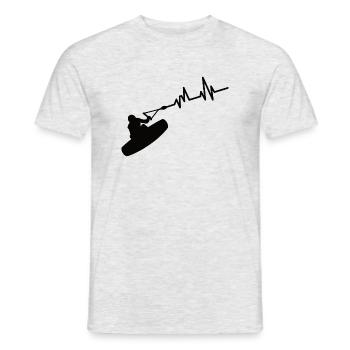 Wakeboard, Pulsschlag, Puls - Männer T-Shirt - Grau meliert - Vorne - AI Model Male 178 dark (178cm)
