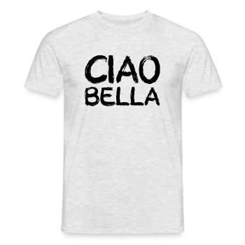 ciao bella, black - Männer T-Shirt - Grau meliert - Vorne - AI Model Male 178 dark (178cm)