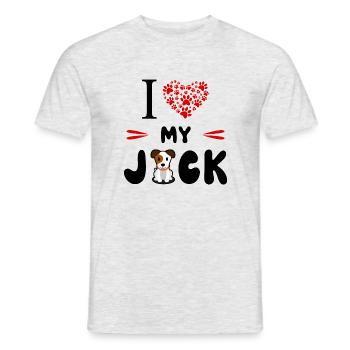 I love My Jack Russel - Propiétaire Aimer Chien - Men's T-Shirt - heather grey - Front - AI Model Male 178 dark (178cm)