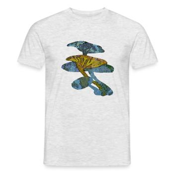 Blue mushrooms - Men's T-Shirt - heather grey - Front - AI Model Male 178 dark (178cm)