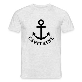 capitaine - Männer T-Shirt - Grau meliert - Vorne - AI Model Male 178 dark (178cm)