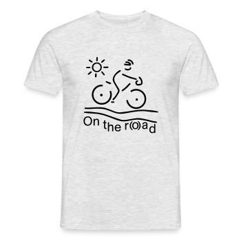 On the ro(a)d - Männer T-Shirt - Grau meliert - Vorne - AI Model Male 178 dark (178cm)
