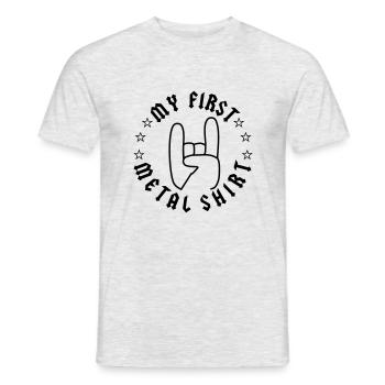 My First Metal Shirt - Männer T-Shirt - Grau meliert - Vorne - AI Model Male 178 dark (178cm)