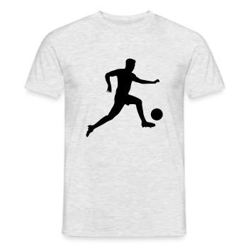 fussballer silhouette - Männer T-Shirt - Grau meliert - Vorne - AI Model Male 178 dark (178cm)