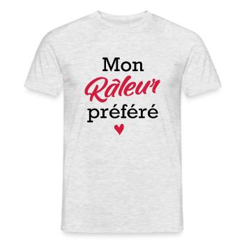 Mon Râleur préféré - T-shirt homme - gris chiné - Devant - AI Model Male 178 dark (178cm)