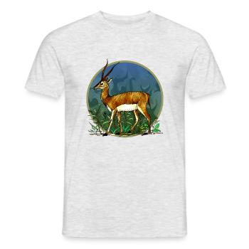 antilope - T-shirt homme - gris chiné - Devant - AI Model Male 178 dark (178cm)