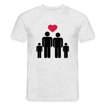 Small family Icon - Men's T-Shirt - heather grey - Front - AI Model Male 178 dark (178cm)