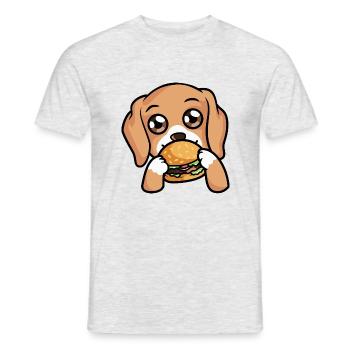 Burger = Liebe - Männer T-Shirt - Grau meliert - Vorne - AI Model Male 178 dark (178cm)