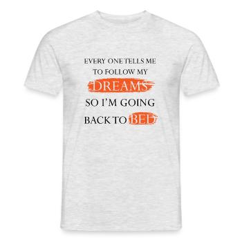 Me coucher pour suivre mes rêves - T-shirt homme - gris chiné - Devant - AI Model Male 178 dark (178cm)