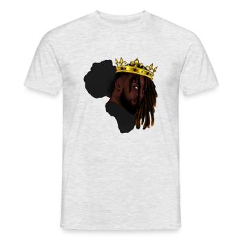 Homme africain, Carte de l’Afrique, Histoire des Noirs, Afro King - T-shirt homme - gris chiné - Devant - AI Model Male 178 dark (178cm)