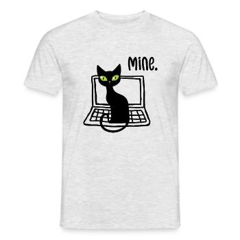 Cat Lover Gift - Cat Owner Design Funny Black Cat - Männer T-Shirt - Grau meliert - Vorne - AI Model Male 178 dark (178cm)