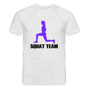 woman squat team - Männer T-Shirt - Grau meliert - Vorne - AI Model Male 178 dark (178cm)