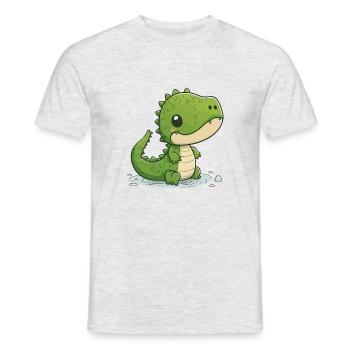 small crocodile - Men's T-Shirt - heather grey - Front - AI Model Male 178 dark (178cm)