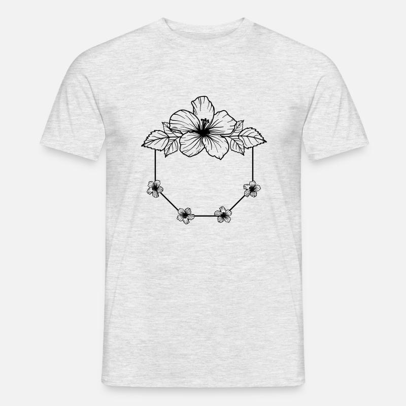 Hibiscus Boho Flower 2 - Männer T-Shirt - Grau meliert