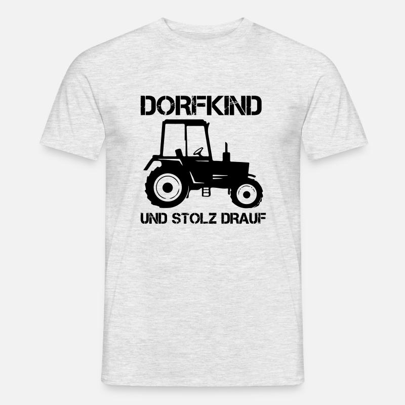traktor dorfkind - Männer T-Shirt - Grau meliert