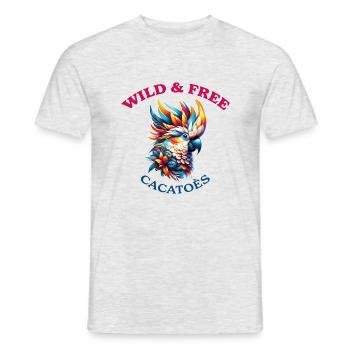 wild free cacatoés - T-shirt homme - gris chiné - Devant - AI Model Male 178 dark (178cm)