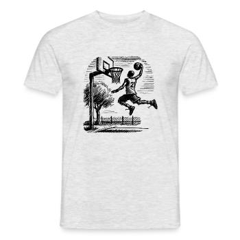 Basketball player dunk - Men's T-Shirt - heather grey - Front - AI Model Male 178 dark (178cm)