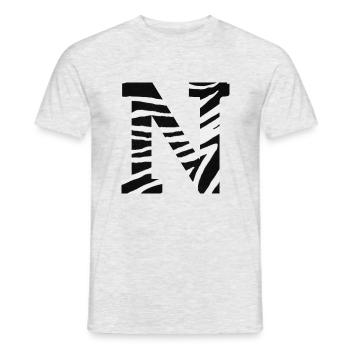 Letter n zebra - Men's T-Shirt - heather grey - Front - AI Model Male 178 dark (178cm)