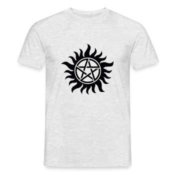 Supernatural Anti Possession - Men's T-Shirt - heather grey - Front - AI Model Male 178 dark (178cm)