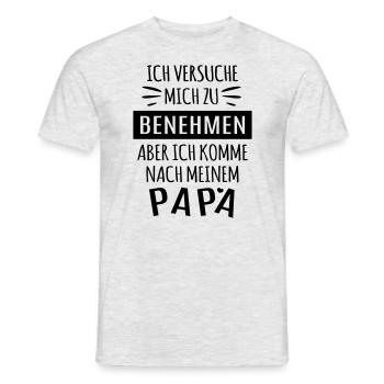 Geburt Geschenkidee lustig Baby Papa Vater Eltern - Männer T-Shirt - Grau meliert - Vorne - AI Model Male 178 dark (178cm)