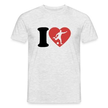 J’aime le football - Coeur - Hobby - T-shirt homme - gris chiné - Devant - AI Model Male 178 dark (178cm)