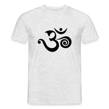 OM, AUM, BUDDHISMUS, SPIRITUELL, MANTRA, YOGA, ZEN - Männer T-Shirt - Grau meliert - Vorne - AI Model Male 178 dark (178cm)