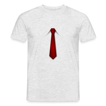 Rote Krawatte - Männer T-Shirt - Grau meliert - Vorne - AI Model Male 178 dark (178cm)