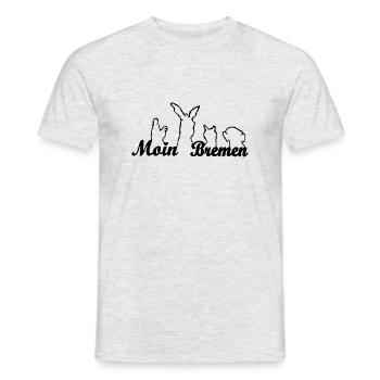 Moin from Bremen with the Town Musicians - Men's T-Shirt - heather grey - Front - AI Model Male 178 dark (178cm)