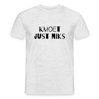 Kmoet just niks, Antwerps dialect Shirts - T-shirt homme - gris chiné - Devant - AI Model Male 178 dark (178cm)