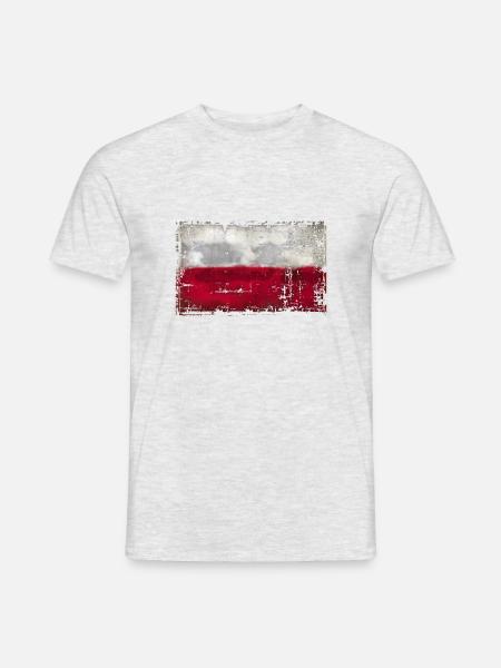 Poland - Polen - Männer T-Shirt - Grau meliert