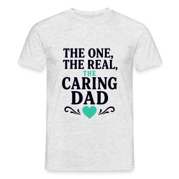 Caring Dad das Original Vatertag - Männer T-Shirt - Grau meliert - Vorne - AI Model Male 178 dark (178cm)