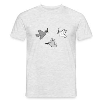 taube pigeon dove animal tiere wedding hochzeit1 - Männer T-Shirt - Grau meliert - Vorne - AI Model Male 178 dark (178cm)