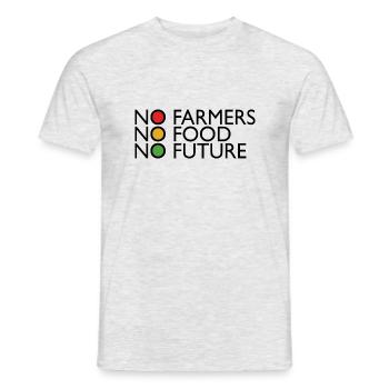 Farmers Protest No Farmers No Food No Future Traffic Light - Men's T-Shirt - heather grey - Front - AI Model Male 178 dark (178cm)