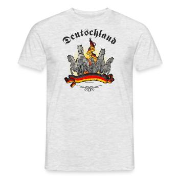 Deutschland starke Pferde - Fahne - Flagge - - Männer T-Shirt - Grau meliert - Vorne - AI Model Male 178 dark (178cm)