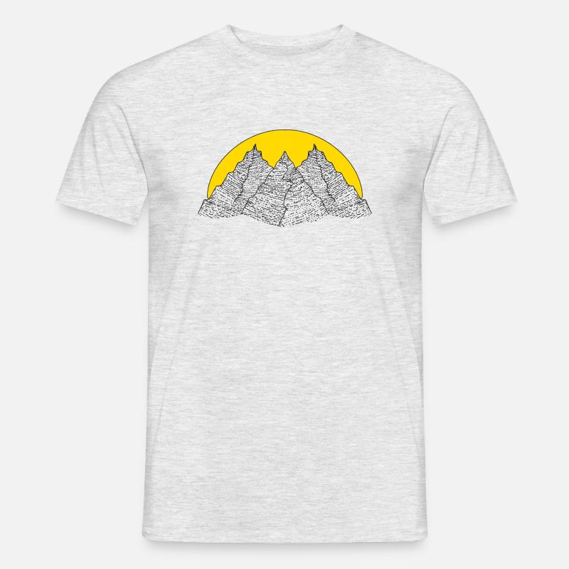 Sun and Mountains - Männer T-Shirt - Grau meliert