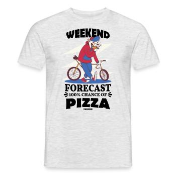 Weekend Forecast 100% Chance Of Pizza - Men's T-Shirt - heather grey - Front - AI Model Male 178 dark (178cm)