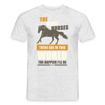 Pferd Kinder Mädchen Pferdefreund - Männer T-Shirt - Grau meliert - Vorne - AI Model Male 178 dark (178cm)