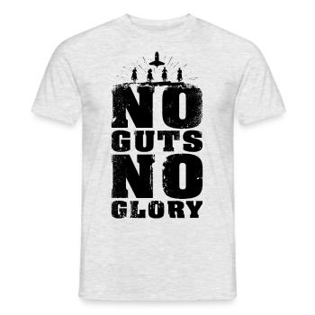 No Guts No Glory (schwarz) - Männer T-Shirt - Grau meliert - Vorne - AI Model Male 178 dark (178cm)