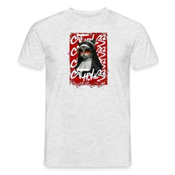 Cat-holics - Men's T-Shirt - heather grey - Front - AI Model Male 178 dark (178cm)