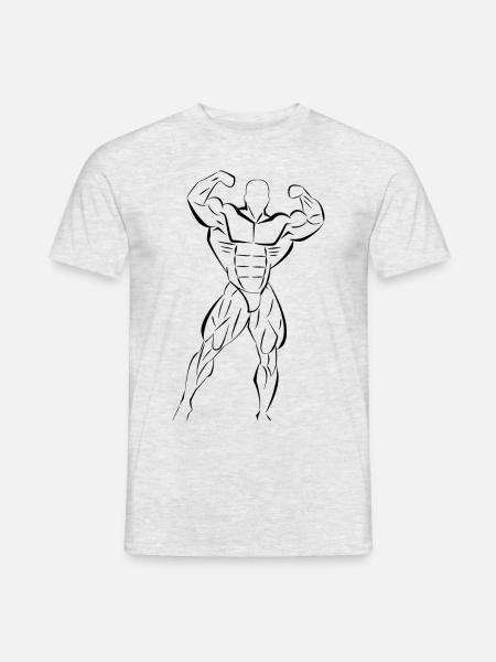 physic bodybuilder - Männer T-Shirt - Grau meliert