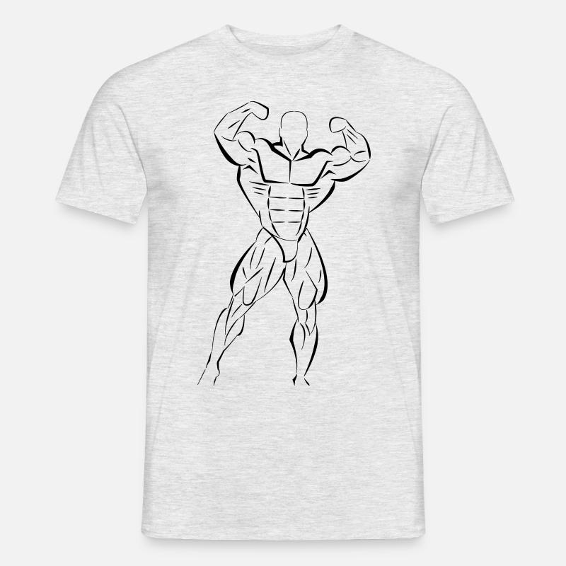 physic bodybuilder - Männer T-Shirt - Grau meliert