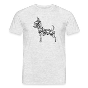Dog Dogs Pooch Sticker - Men's T-Shirt - heather grey - Front - AI Model Male 178 dark (178cm)