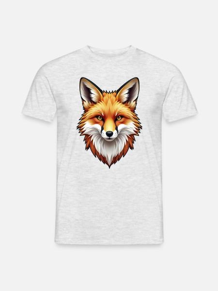 Fuchskopf in Farbe - Männer T-Shirt - Grau meliert