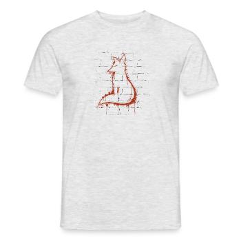 Urban Graffiti Street Art Fuchs Silhouette - Männer T-Shirt - Grau meliert - Vorne - AI Model Male 178 dark (178cm)