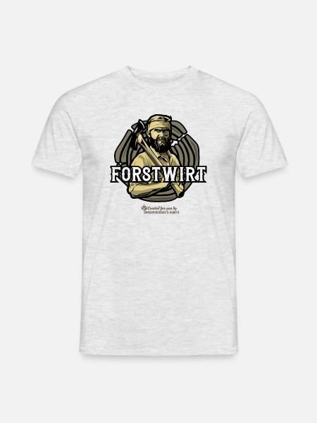 Forstwirt mit Axt, Bart und Bandana - Männer T-Shirt - Grau meliert