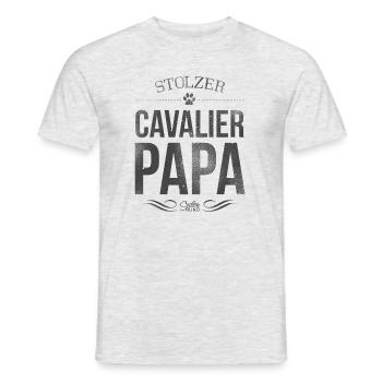 Cavalier King Charles Spaniel Papa - Männer T-Shirt - Grau meliert - Vorne - AI Model Male 178 dark (178cm)
