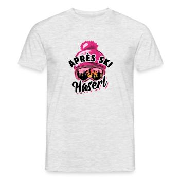 Ski - Apres Ski Haserl - Wintersport, Skiurlaub - Männer T-Shirt - Grau meliert - Vorne - AI Model Male 178 dark (178cm)